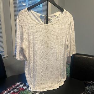 LC White Polka Dot Short Sleeve Top